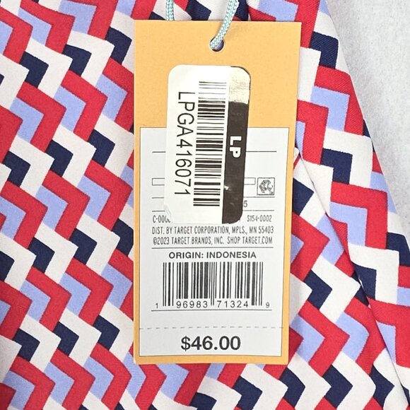 NWT Kona Sol Women One-Piece Swim 16 Red White Blue Gold Ring CrisCross Adjust - Picture 9 of 16